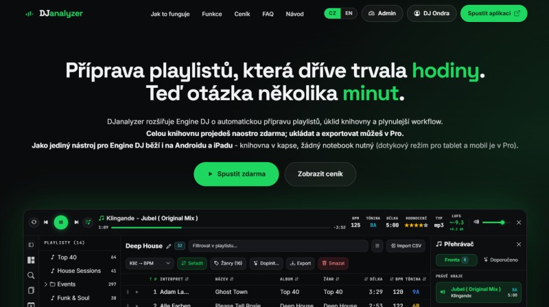 DJanalyzer.com: Chytrý asistent, který zkrátí přípravu DJ setu z hodin na minuty